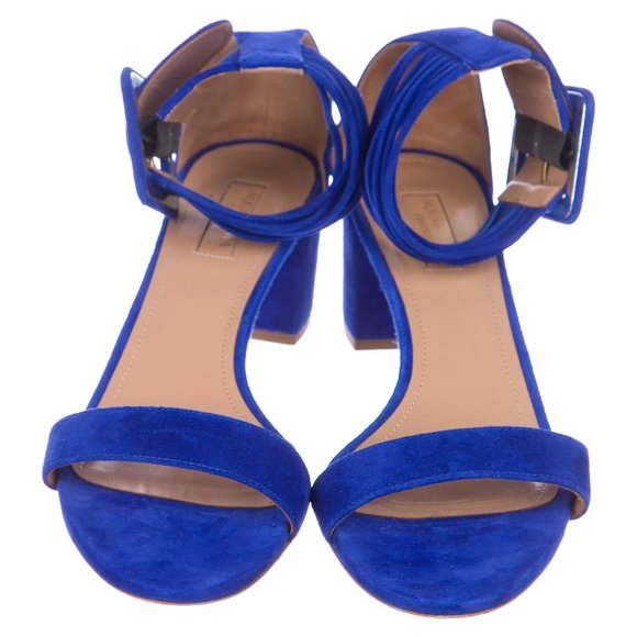 AQUAZZURA Suede Ankle-Strap Sandals Size: 10 | IT 40 - Picture 4 of 5